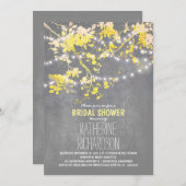 ひもはかわいく、ファンシーなブライダルシャワーをつけます 招待状 (正面/裏面)