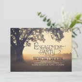 ひもは木の素朴な婚約パーティの招待をつけます 招待状 (スタンド正面)