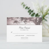 ひもは木素朴な結婚RSVPのカードをつけます 出欠カード (スタンド正面)