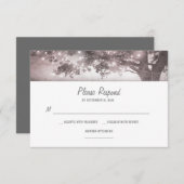 ひもは木素朴な結婚RSVPのカードをつけます 出欠カード (正面/裏面)