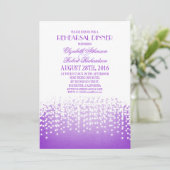 ひもは紫色のエレガントなリハーサルの夕食をつけます 招待状 (スタンド正面)
