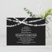 ひもは黒い結婚式招待状をつけます 招待状 (スタンド正面)
