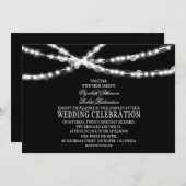 ひもは黒い結婚式招待状をつけます 招待状 (正面/裏面)