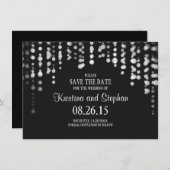 ひもは黒の保存を日付カードつけます セーブザデート (正面/裏面)