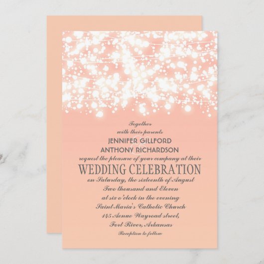 ひもエレガント車の結婚式招待状 招待状 (正面/裏面)