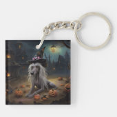 ひも中国のつきカボチャのハロウィーン怖 キーホルダー (裏面)