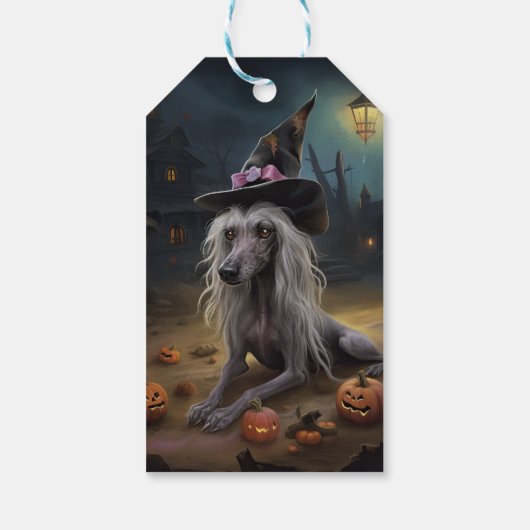 ひも中国のつきカボチャのハロウィーン怖 ギフトタグ (裏面)