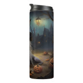 ひも中国のつきカボチャのハロウィーン怖 タンブラー (回転右)