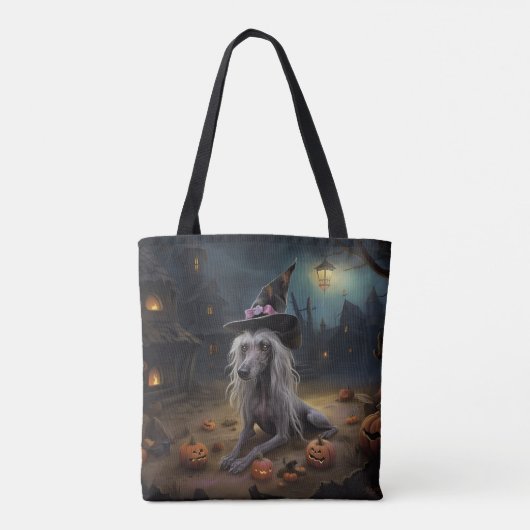 ひも中国のつきカボチャのハロウィーン怖 トートバッグ (裏面)