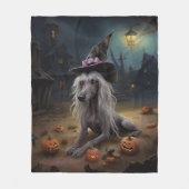 ひも中国のつきカボチャのハロウィーン怖 フリースブランケット (正面)