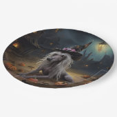 ひも中国のつきカボチャのハロウィーン怖 ペーパープレート (アングル)