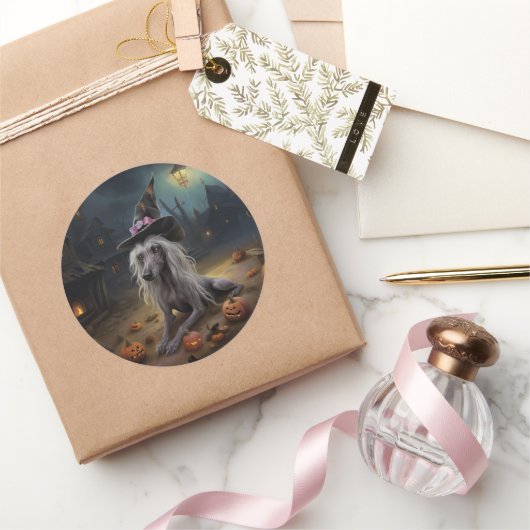 ひも中国のつきカボチャのハロウィーン怖 ラウンドシール (ギフト)