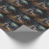 ひも中国のつきカボチャのハロウィーン怖 ラッピングペーパー (角)