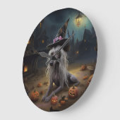 ひも中国のつきカボチャのハロウィーン怖 ラージ壁時計 (傾斜)