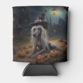 ひも中国のつきカボチャのハロウィーン怖 缶クーラー (正面)