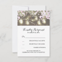 ひも状のライト メイソンジャー バルコット 結婚式 返信カード