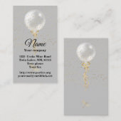 ひも状の名刺のシルバーの風船 名刺 (正面/裏面)