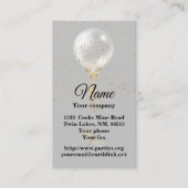 ひも状の名刺のシルバーの風船 名刺 (正面)