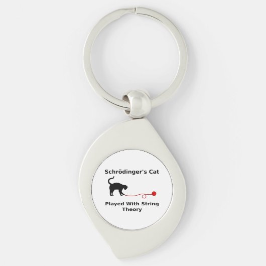 ひも理論と遊ばれるSchrödingerの猫 キーホルダー (正面)