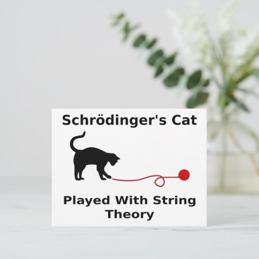 ひも理論と遊ばれるSchrödingerの猫 ポストカード (スタンド正面)