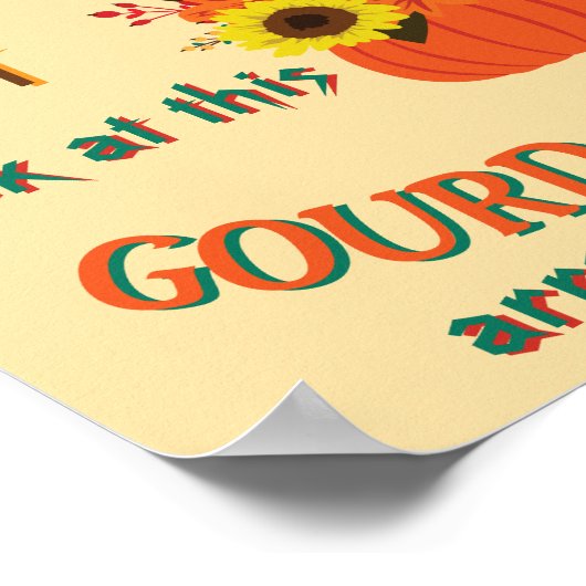 ひょうたん型かぼちゃのアレンジメントポスター ポスター (角)