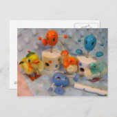 ひよこおよび卵の郵便はがき ポストカード (正面/裏面)