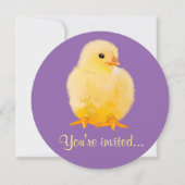 ひよこが付いているイースター夕食 招待状 (正面)