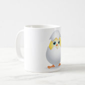ひよこが孵る 黄色いひよこ 卵の殻 コーヒーマグカップ (正面左)