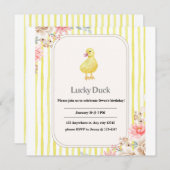 ひよこが描かれた子供の誕生日カード 招待状 (正面/裏面)