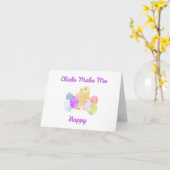 ひよこが私を幸せにする BLANK  カード (黄色い花)