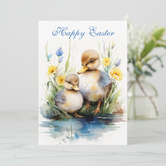 ひよこたちの喜び：イースター・エディションのホリデーカード シーズンカード (スタンド正面)