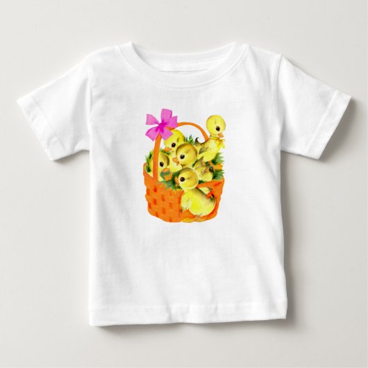 ひよこちゃんのバスケット ベビーTシャツ (正面)