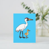 ひよこで羽をあおる鶴 ポストカード (スタンド正面)