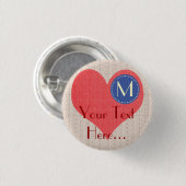 ひよこのかわいく大きいハートのパーティー 缶バッジ (正面&裏面)