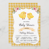 ひよこのパーティの招待状 招待状 (正面/裏面)