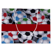 ひよこの発掘のサッカーの選手 ラージペーパーバッグ (裏面)