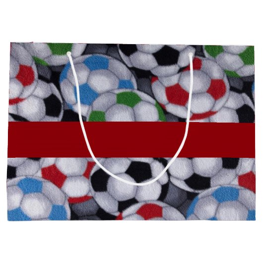 ひよこの発掘のサッカーの選手 ラージペーパーバッグ (裏面)