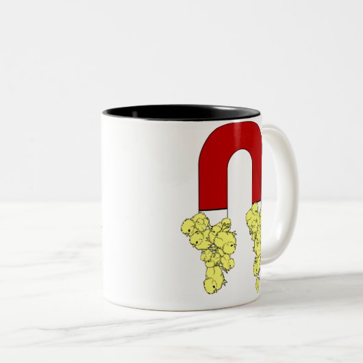 ひよこの磁石$17.95 2はコーヒー・マグにある調子を与えました ツートーンマグカップ (正面右)