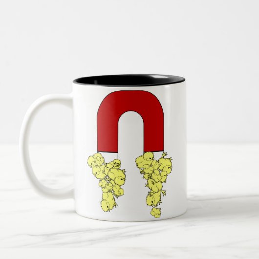 ひよこの磁石$17.95 2はコーヒー・マグにある調子を与えました ツートーンマグカップ (左)