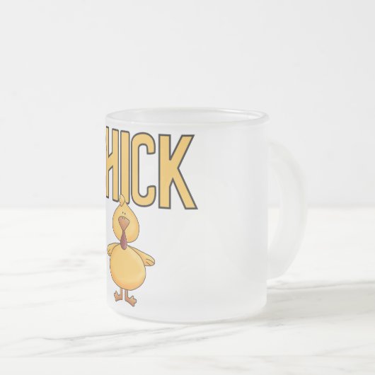 ひよこのTシャツおよびギフト フロストグラスマグカップ (正面右)