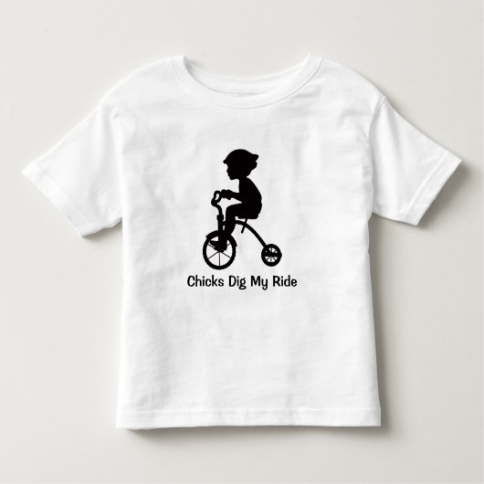 ひよこは私の乗車を掘ります トドラーTシャツ (正面)
