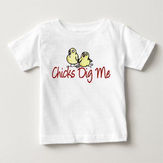 ひよこは私をティー掘ります ベビーTシャツ (正面)