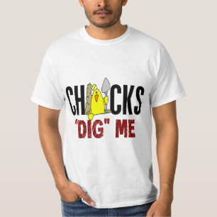 ひよこは私を掘ります Tシャツ