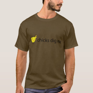 ひよこは私を掘ります Tシャツ