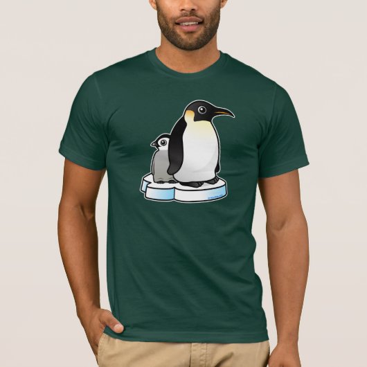 ひよこを持つコウテイペンギン Tシャツ (正面)