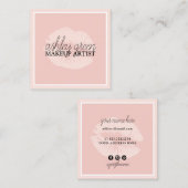 ひよこエレガント赤面のピンクの唇の枠を作るアーティスト  スクエア名刺 (正面/裏面)