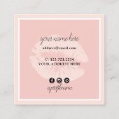 ひよこエレガント赤面のピンクの唇の枠を作るアーティスト  スクエア名刺 (裏面)