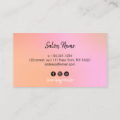 ひよこモダン桃色グラデーション爪、 ネイル 名刺 (裏面)