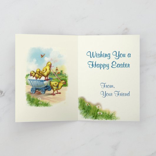 ひよこワゴンイースターグリーティングカード シーズンカード (内部)