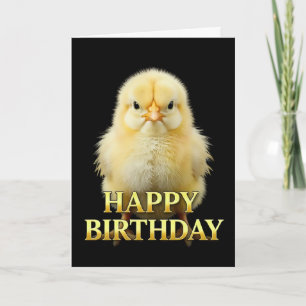 ひよこ誕生日カードのクローズアップデザイン カード